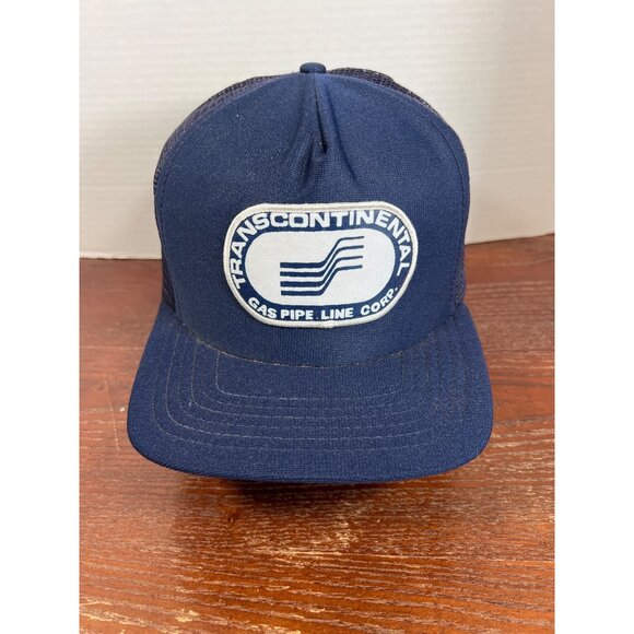Vintage Transcontinental Gas Pipe Line Corp Trucker Hat Snapback Blue Cap X3 - Picture 1 of 3